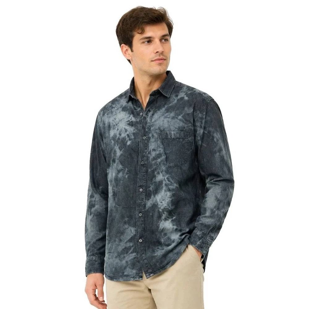 Mode of One Tribeca Mens Small Acid Wash Denim Blue Button Down 100189702MN